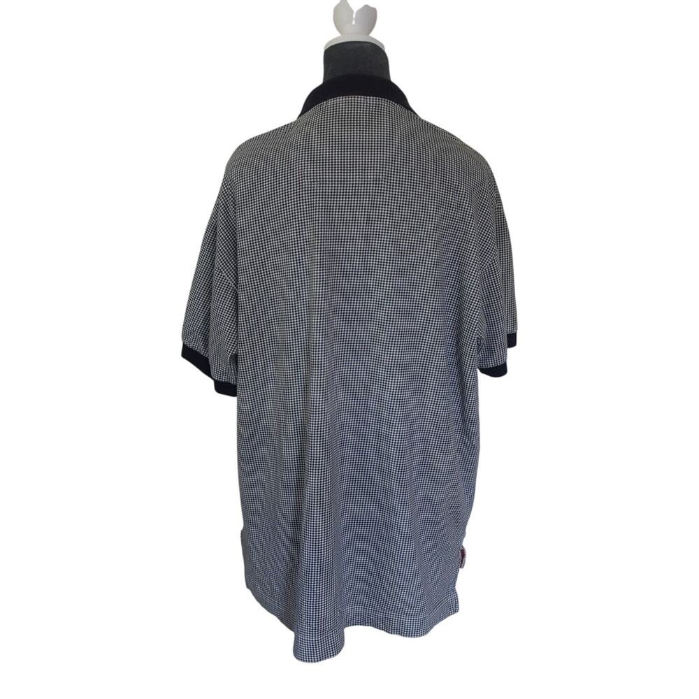 Nautica Gingham Polo Shirt M Navy White Classic Fit Cotton - Picture 2 of 10